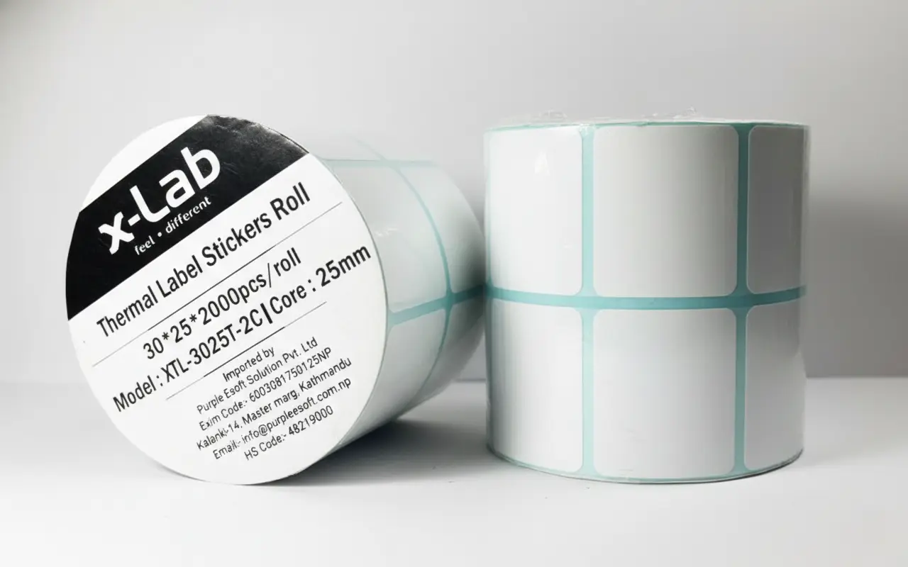 xLab XTL-3025DT-2C Thermal Label Stickers Roll, 30mm*25mm**2000 (1000/column)