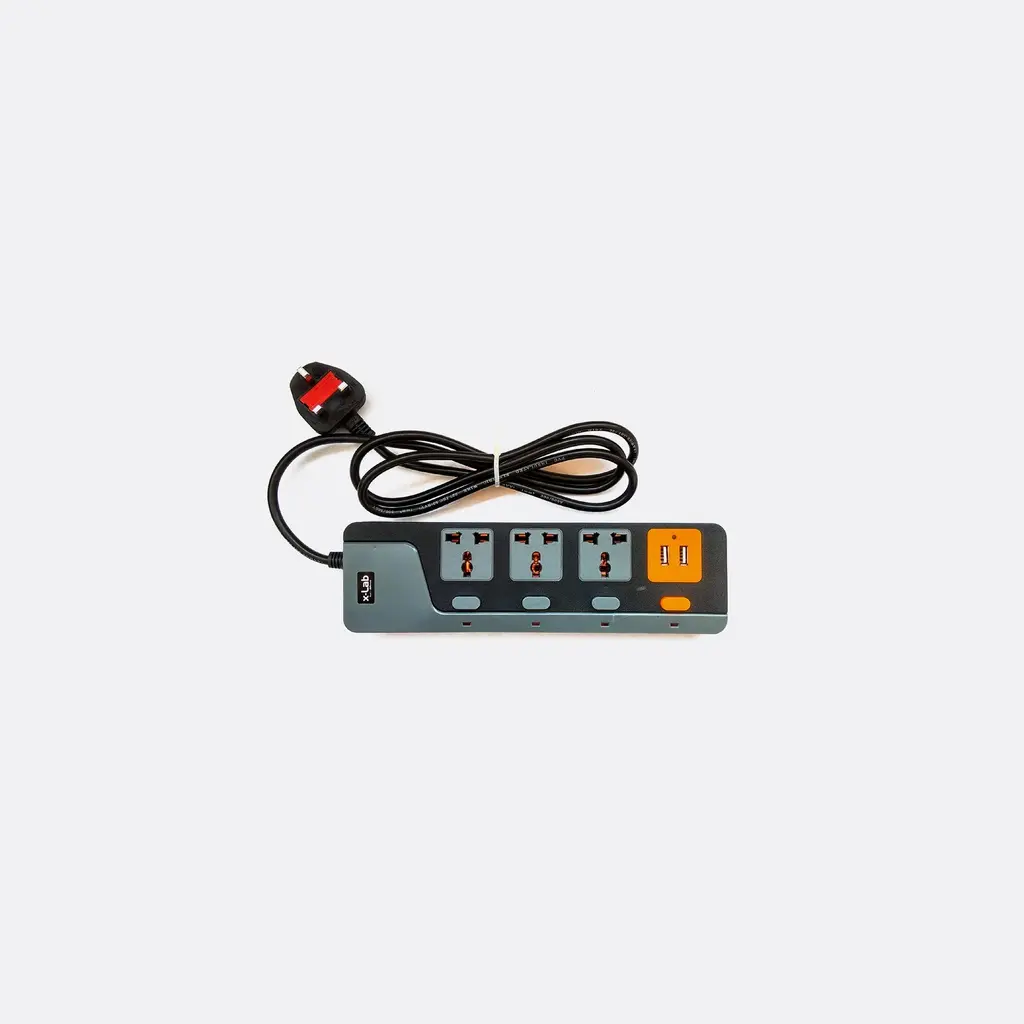xLab 6 Universal Sockets - 1.5 Meters, Pure Copper Power Extension Board with 6 Individual Switches (XEC-342USB) 